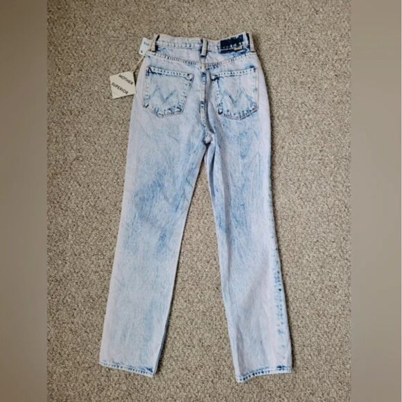MOTHER NWT High-Rise Rider Ankle Jeans Pink Blue size 24 - Picture 5 of 9
